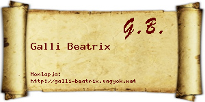 Galli Beatrix névjegykártya